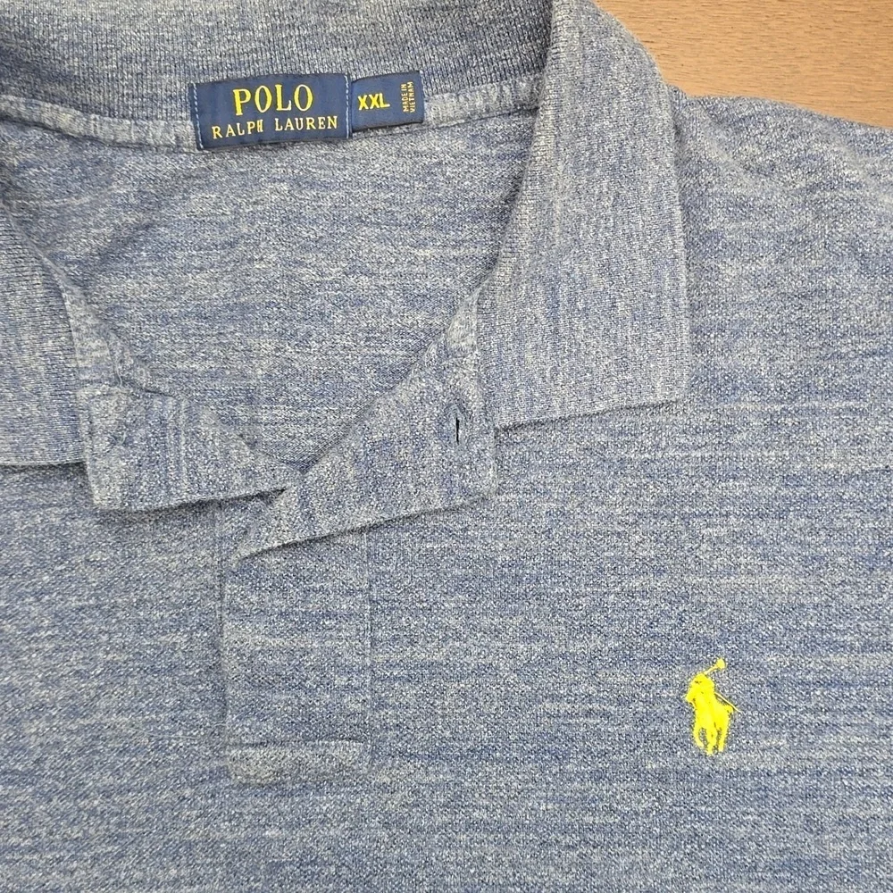 POLO by Ralph Lauren Heathered‎ Blue Polo Shirt XXL Men's